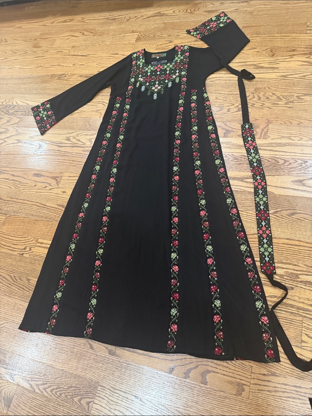 Black Floral Embroidered Maxi Dress
